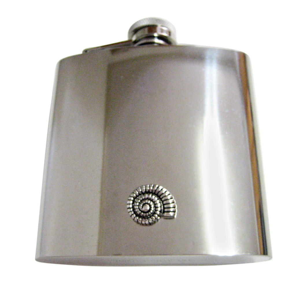 Textured Ammonite Fossil Large Flask - image 1